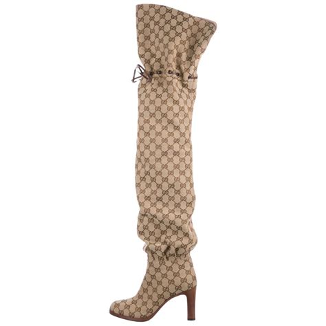 fake gucci winter boots|gucci monogram thigh high boots.